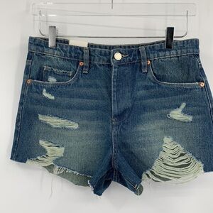 BlankNYC Barrow Vintage high-rise denim jean shorts cut-off distressed new 27